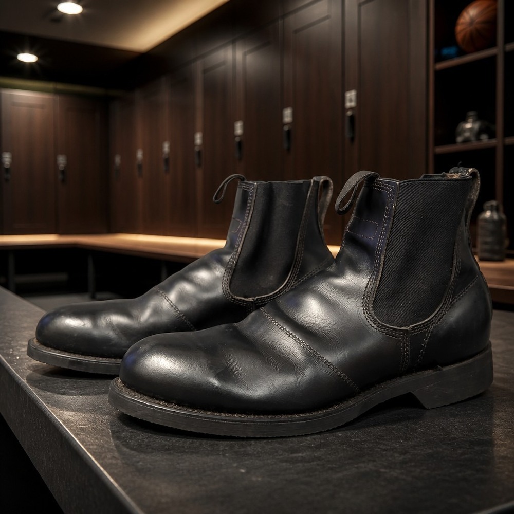 WEINBRENNER Black Leather Safety Toe BILTRITE Sole Chelsea Boots Men's 8 R 1987